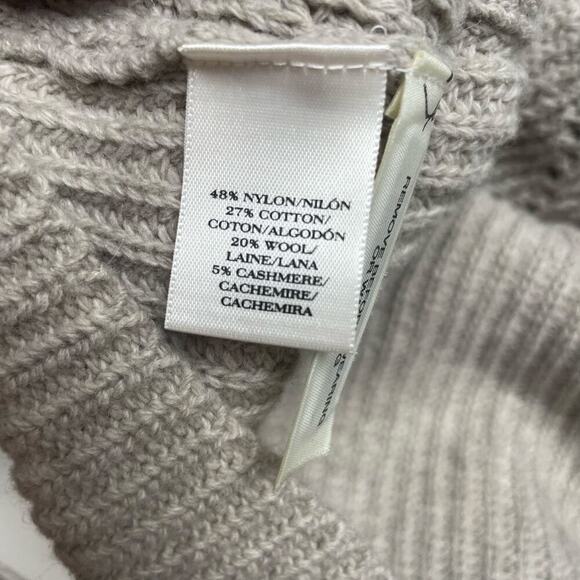 Ann Taylor Cowl Neck Sweater Womens Large Chunky Wool Cashmere Cozy Minimalist - Picture 6 of 6